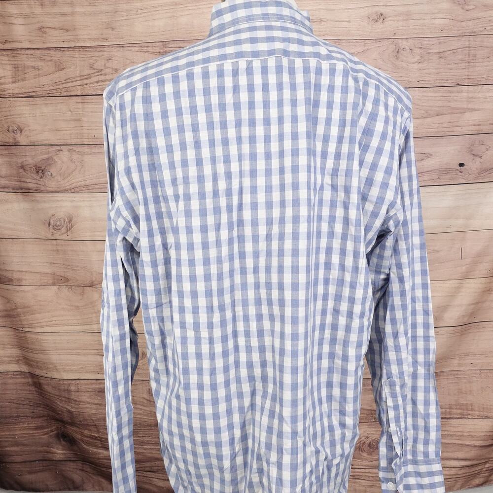 J CREW SLIM‎ FIT BLUE CHECK LONG SLEEVE BUTTON DOWN SHIRT MENS SIZE XL - Picture 4 of 6